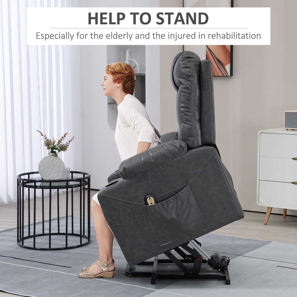 Electric Power Lift Recliner Chair with Cup Holders