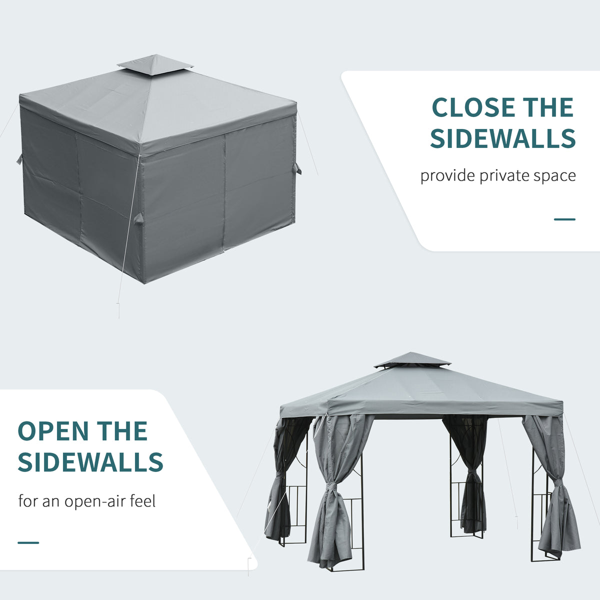 Patio Gazebo Double-Tier Roof 10 x 10 ft