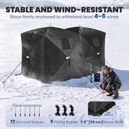 4 Person Pop-Up Ice Fishing Tent 360 x 180 x 202 cm