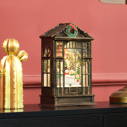 Musical Christmas snow globe lantern with lights