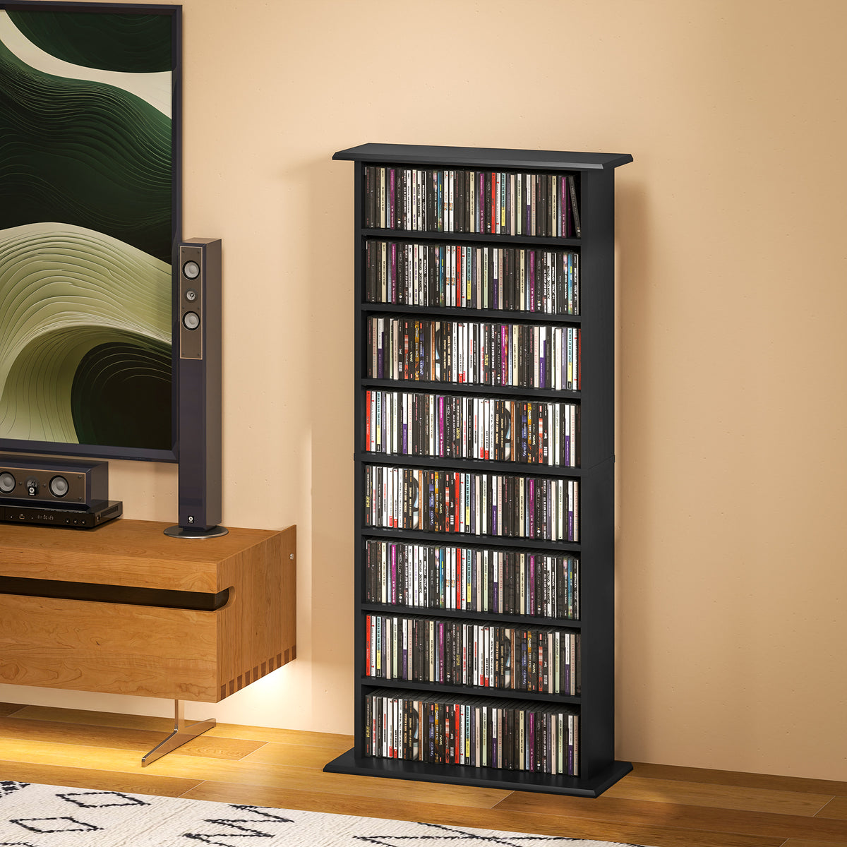 Mueble organizador multimedia de 8 compartimentos para 360 CD