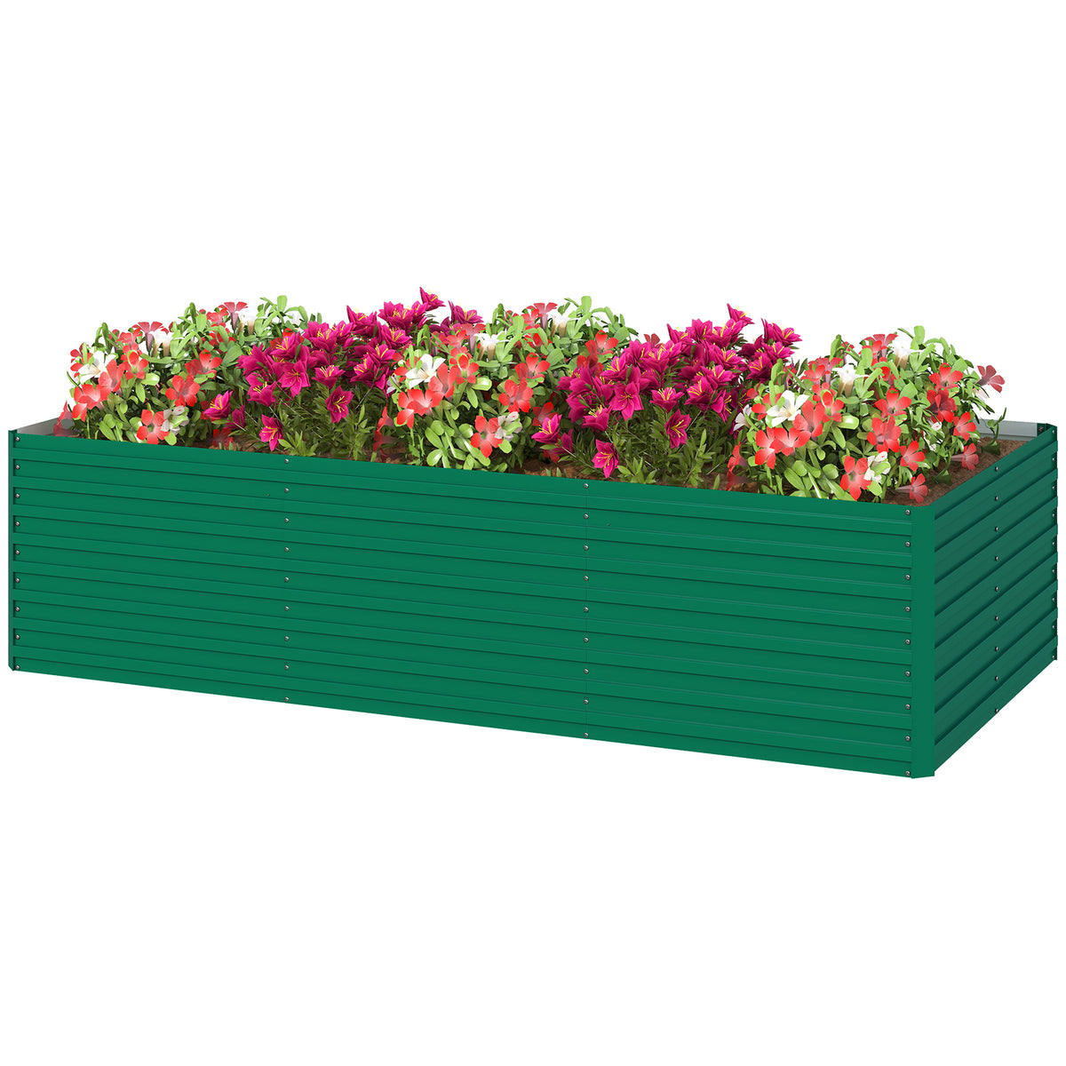 240x120x60cm Raised Garden Bed - Black Galvanized Planter