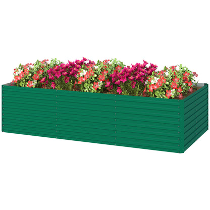 240x120x60cm Raised Garden Bed - Black Galvanized Planter