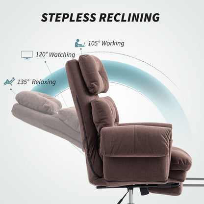 Ergonomic reclining office desk chair with footrest