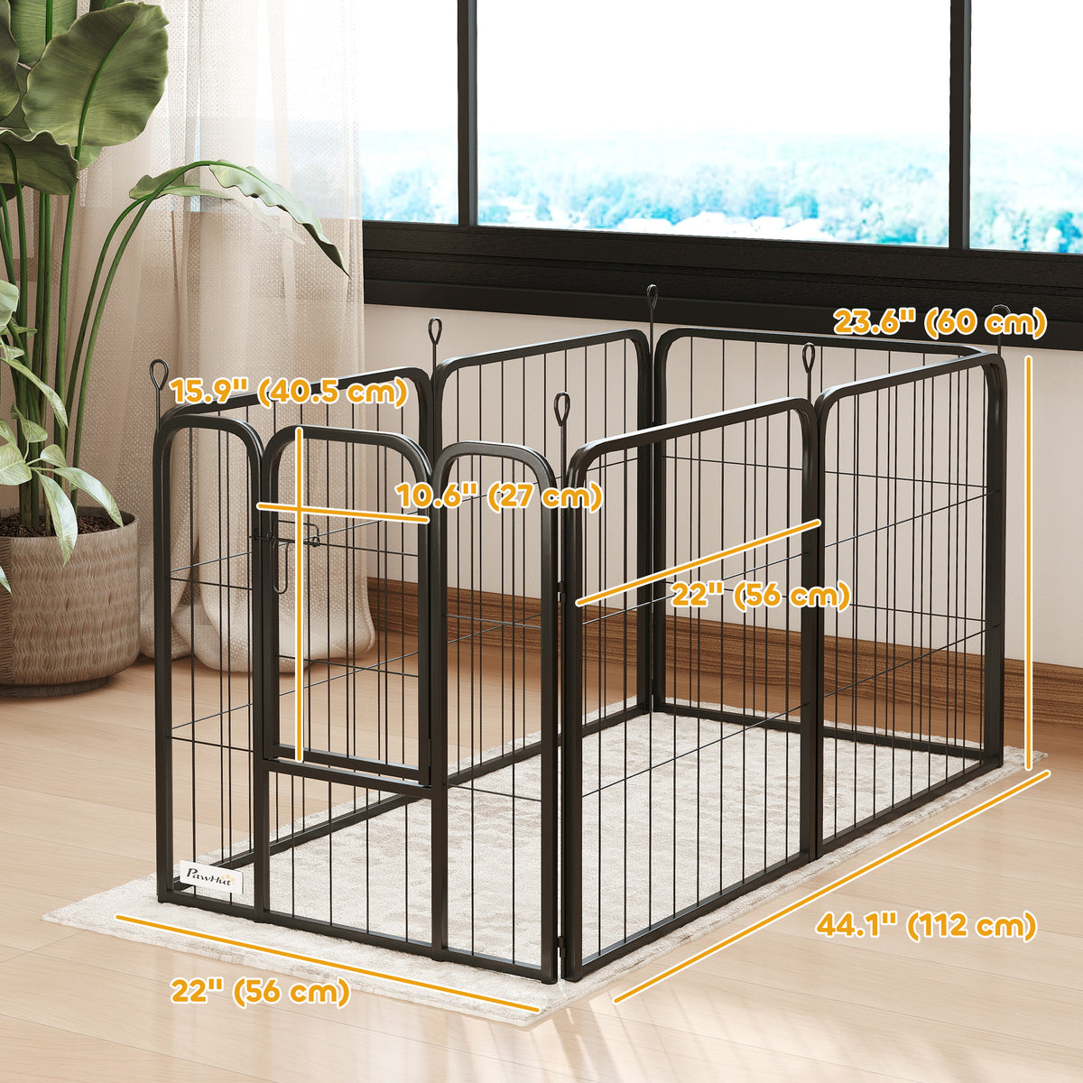 Dog Playpen 6 Panels Steel — portable