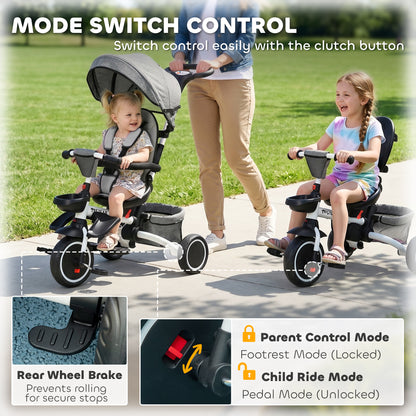 Triciclo evolutivo 6 en 1 convertible en silla de paseo y bicicleta infantil