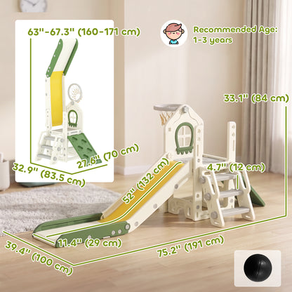 5-in-1 Toddler Slide Play Center