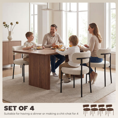 Juego de 4 sillas de comedor modernas acolchadas