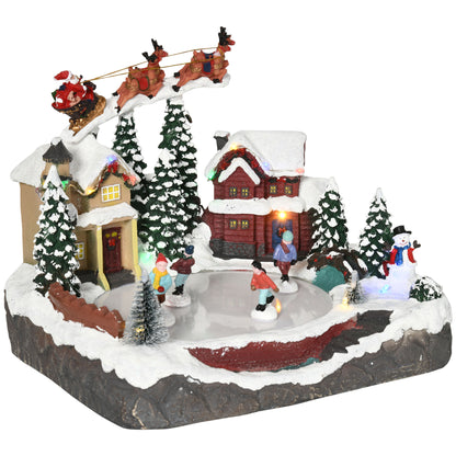Animated Christmas Village Skating Pond LED Lights