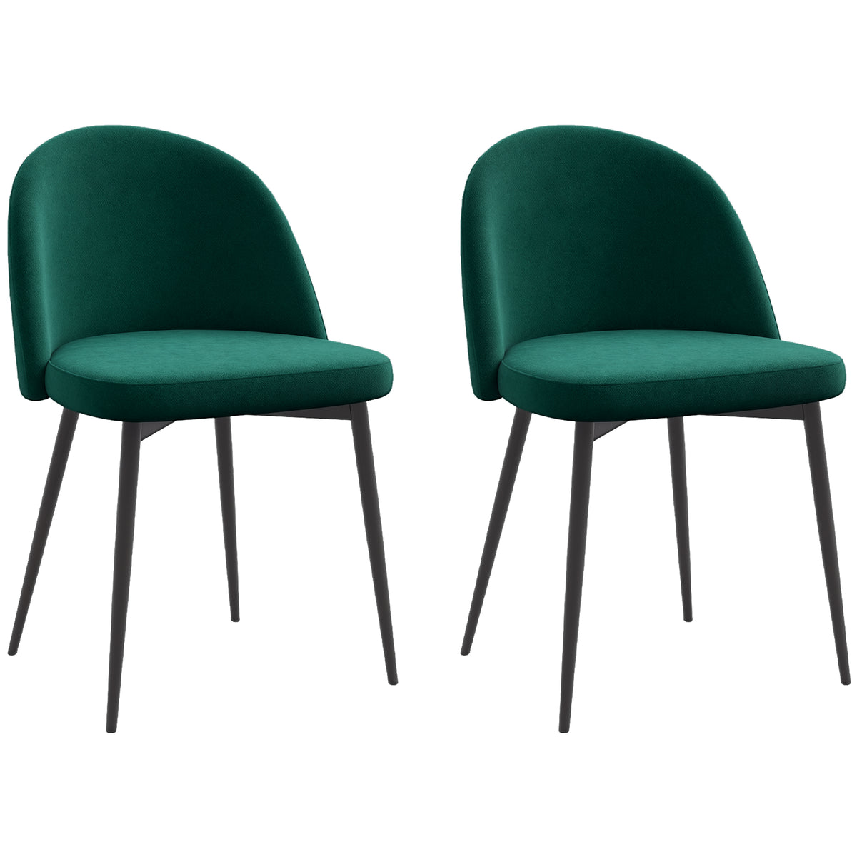 Juego de 2 sillas de comedor de terciopelo