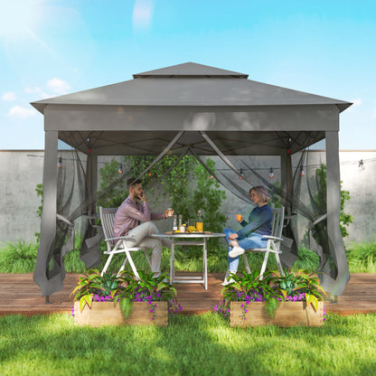 Tienda pop-up de 2 niveles con mosquitera 335 x 335 cm