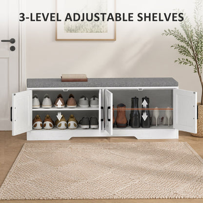 Shoe storage bench with cushion — 120 x 35 x 45 cm