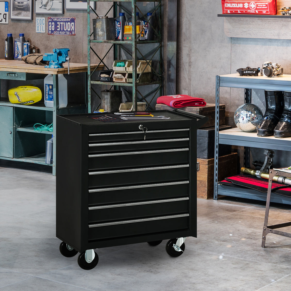 Rolling Tool Chest 7 Lockable Drawers on Wheels