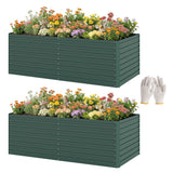 Raised Garden Bed Galvanized Steel 180 cm, Set of 2