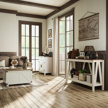 Farmhouse coffee table with hidden storage