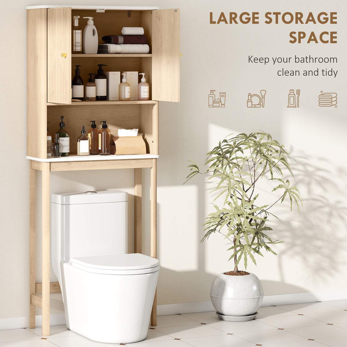 Over the toilet storage shelf