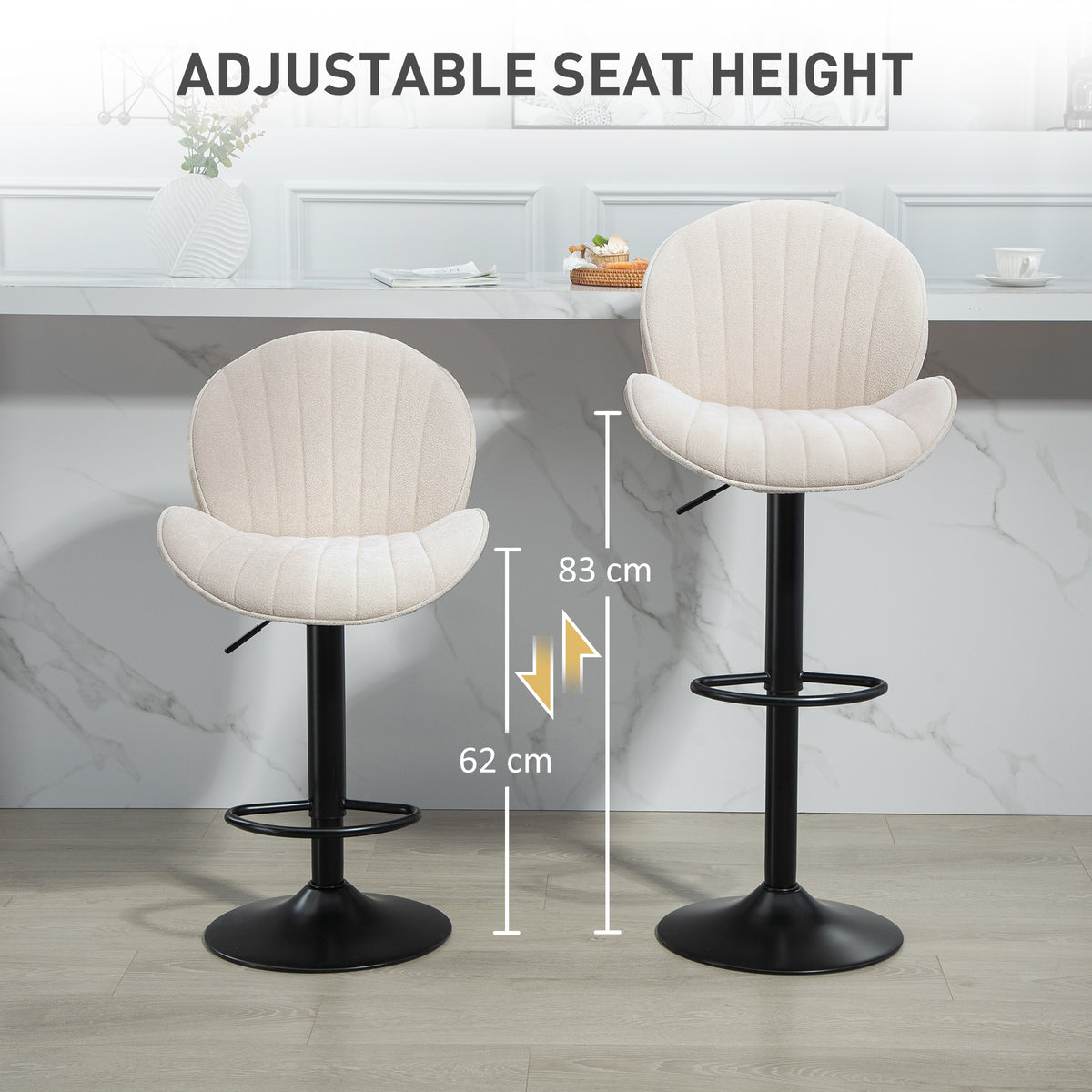 Swivel Bar Stools Adjustable Height Set of 2