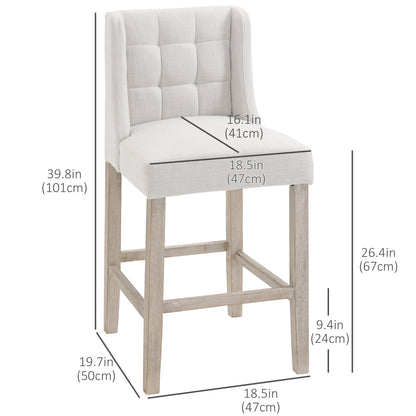 Tufted Counter Bar Stools Set of 2