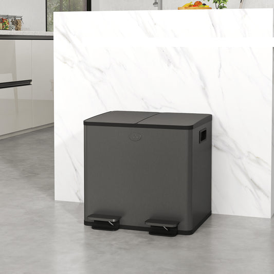 Dual Step Trash Can Soft-Close 30 L