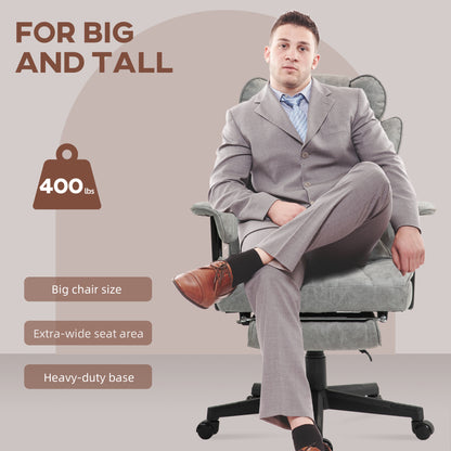 Silla de oficina ergonómica de gran tamaño con reposapiés