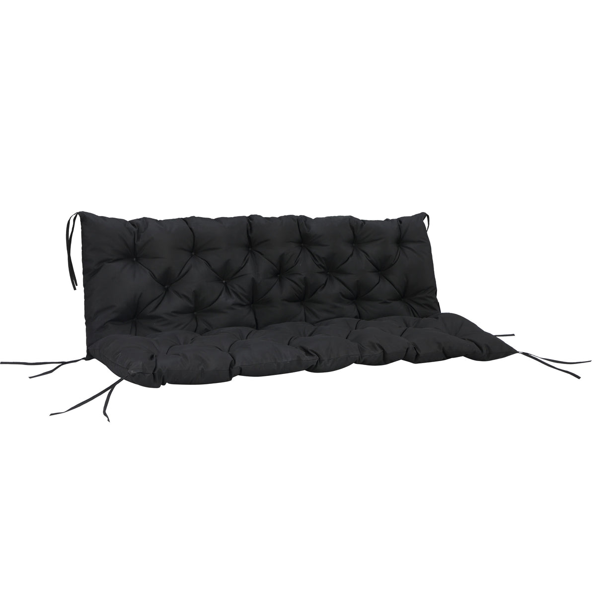 3-Seater Porch Swing Cushion with Backrest Non-Slip