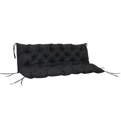 3-Seater Porch Swing Cushion with Backrest Non-Slip