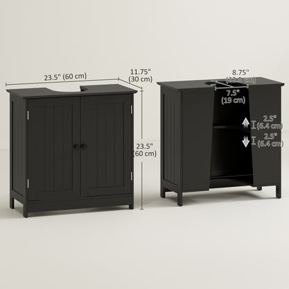 Mueble de lavabo bajo fregadero con 2 puertas y estante