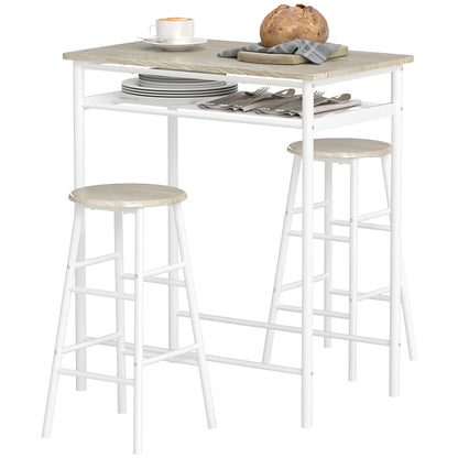Conjunto de mostrador de 3 piezas con mesa y taburetes
