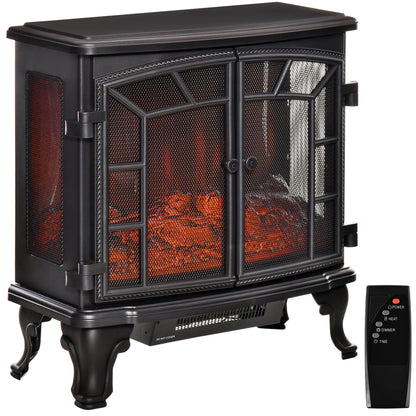 Freestanding Electric Fireplace Heater Realistic Flame 1500W