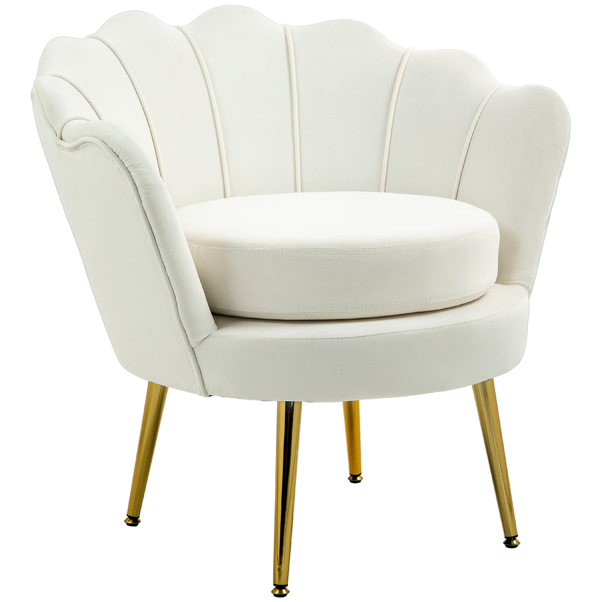 Velvet Accent Chair with Metal Legs