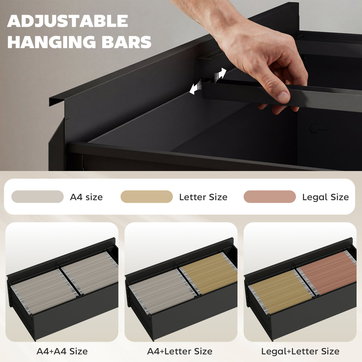 2-Drawer Lockable Steel Lateral Filing Cabinet
