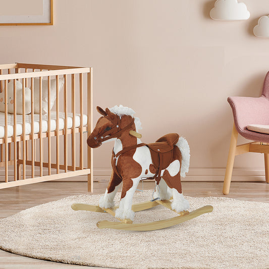 Kids Plush Rocking Horse with Realistic Sounds