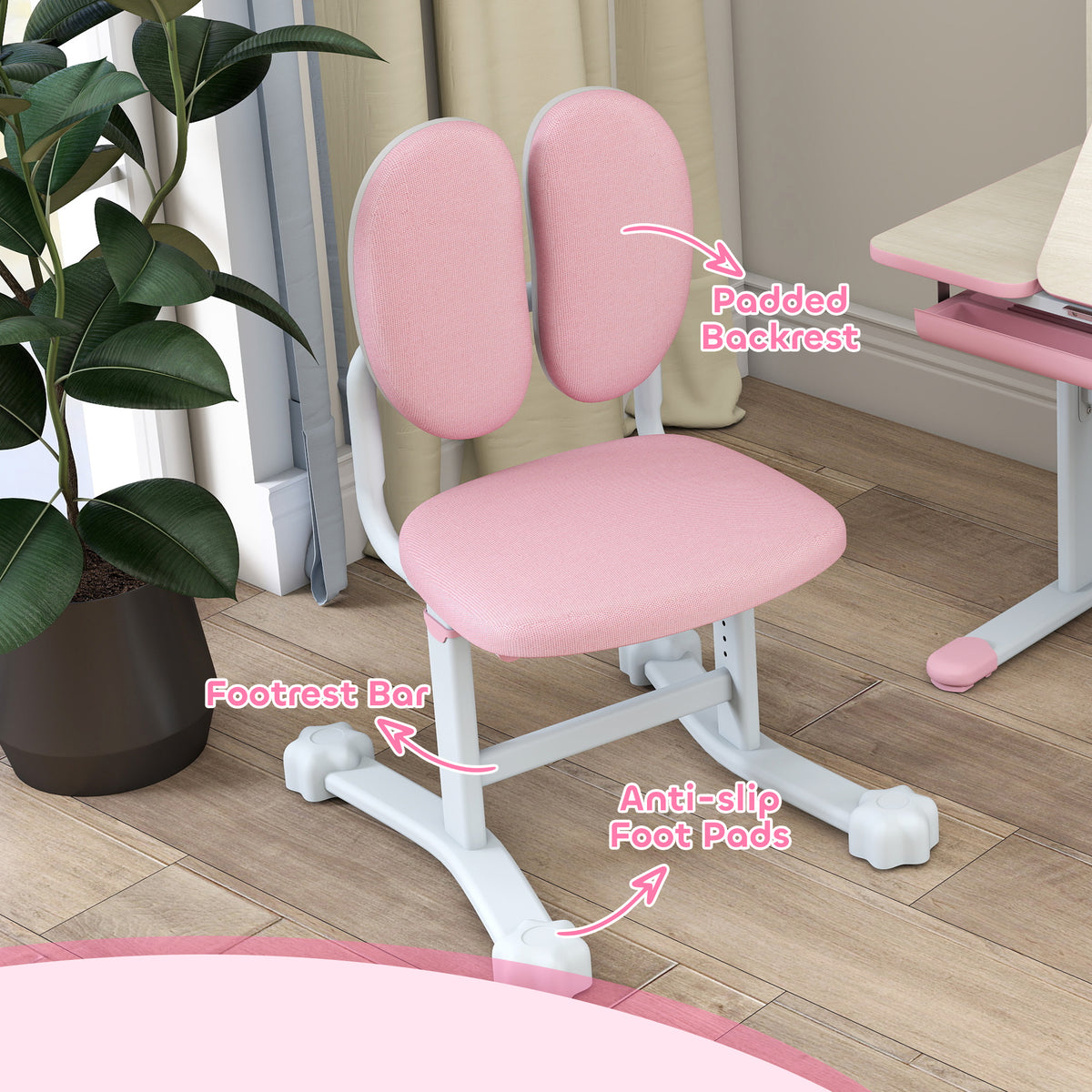 Escritorio y silla para niños con inclinación y altura regulables