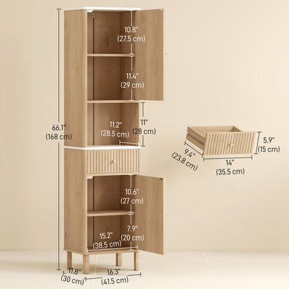 Bathroom Cabinet 66" Tall — Oak