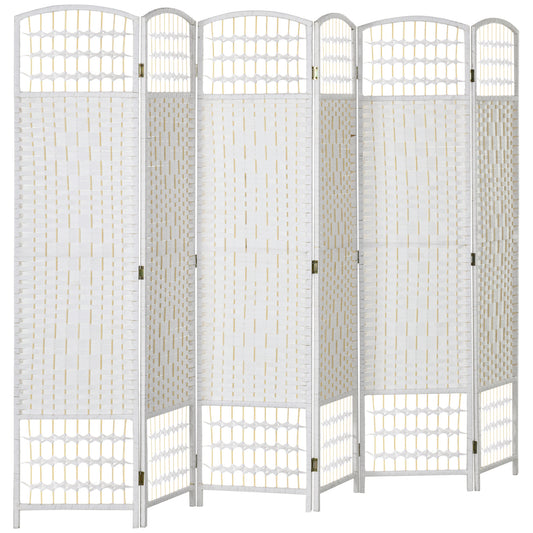 Biombo plegable de 6 paneles de fibra trenzada