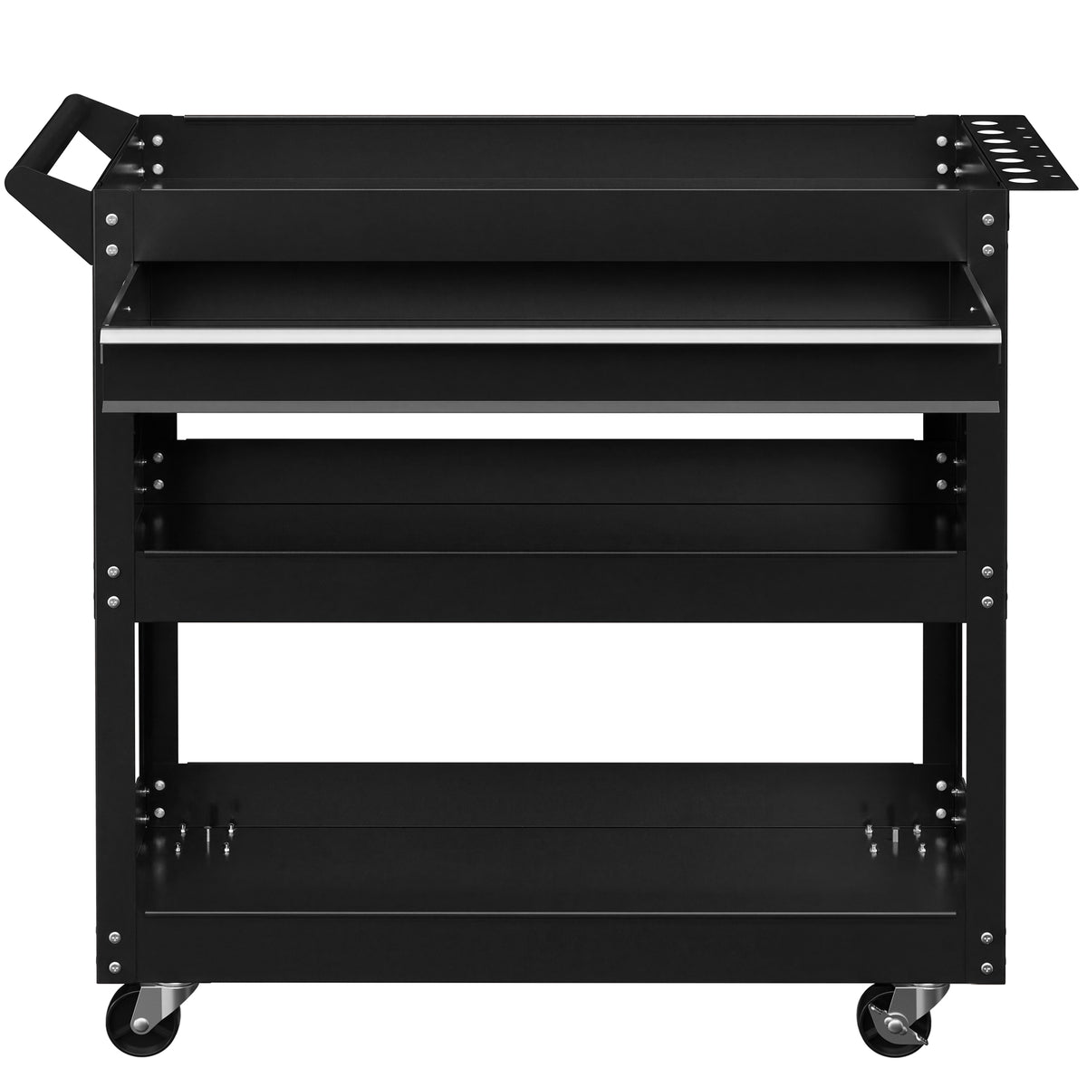Rolling steel tool cart