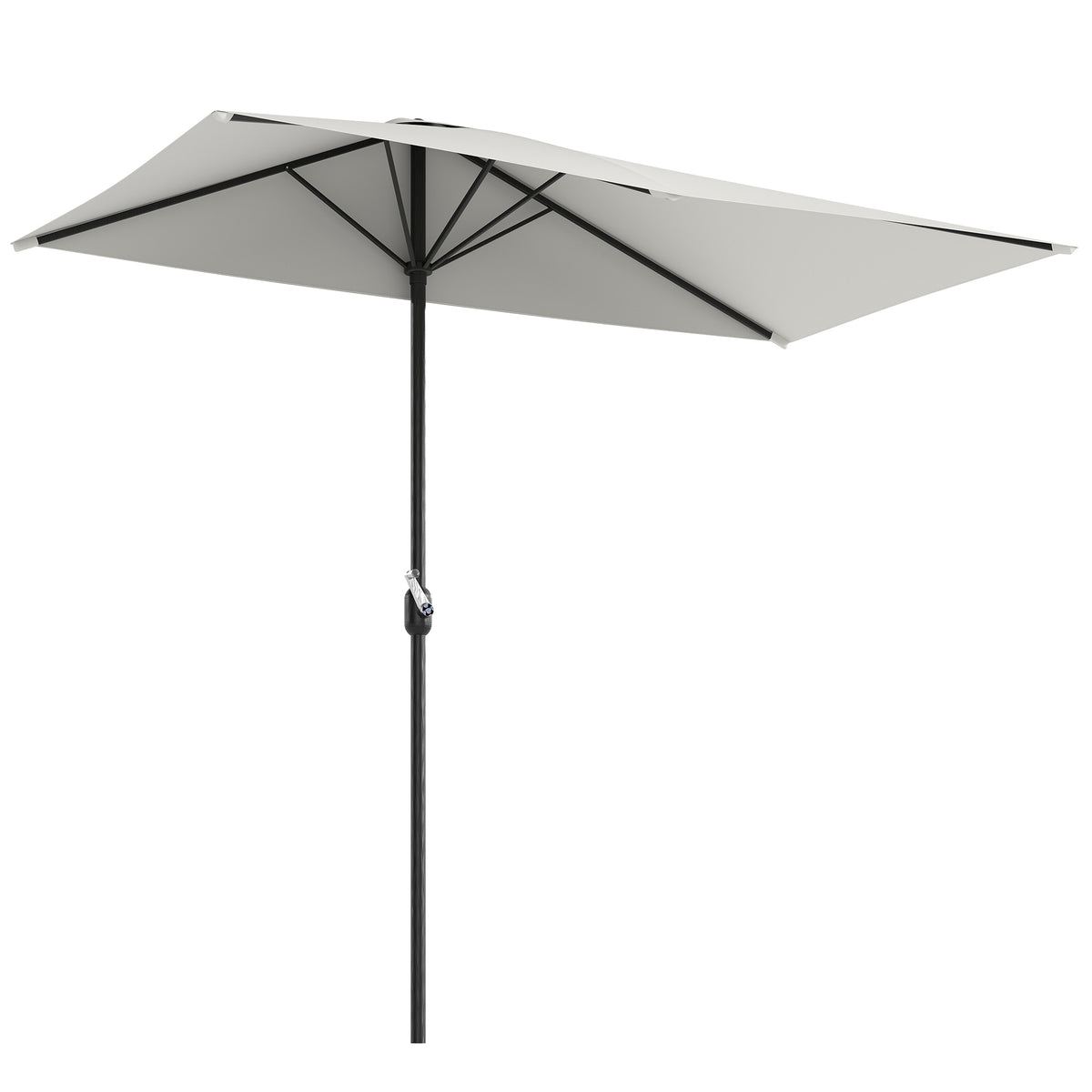 8 ft Half-Round Balcony Patio Umbrella with Crank