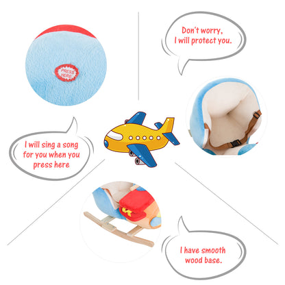 Plush airplane rocking horse