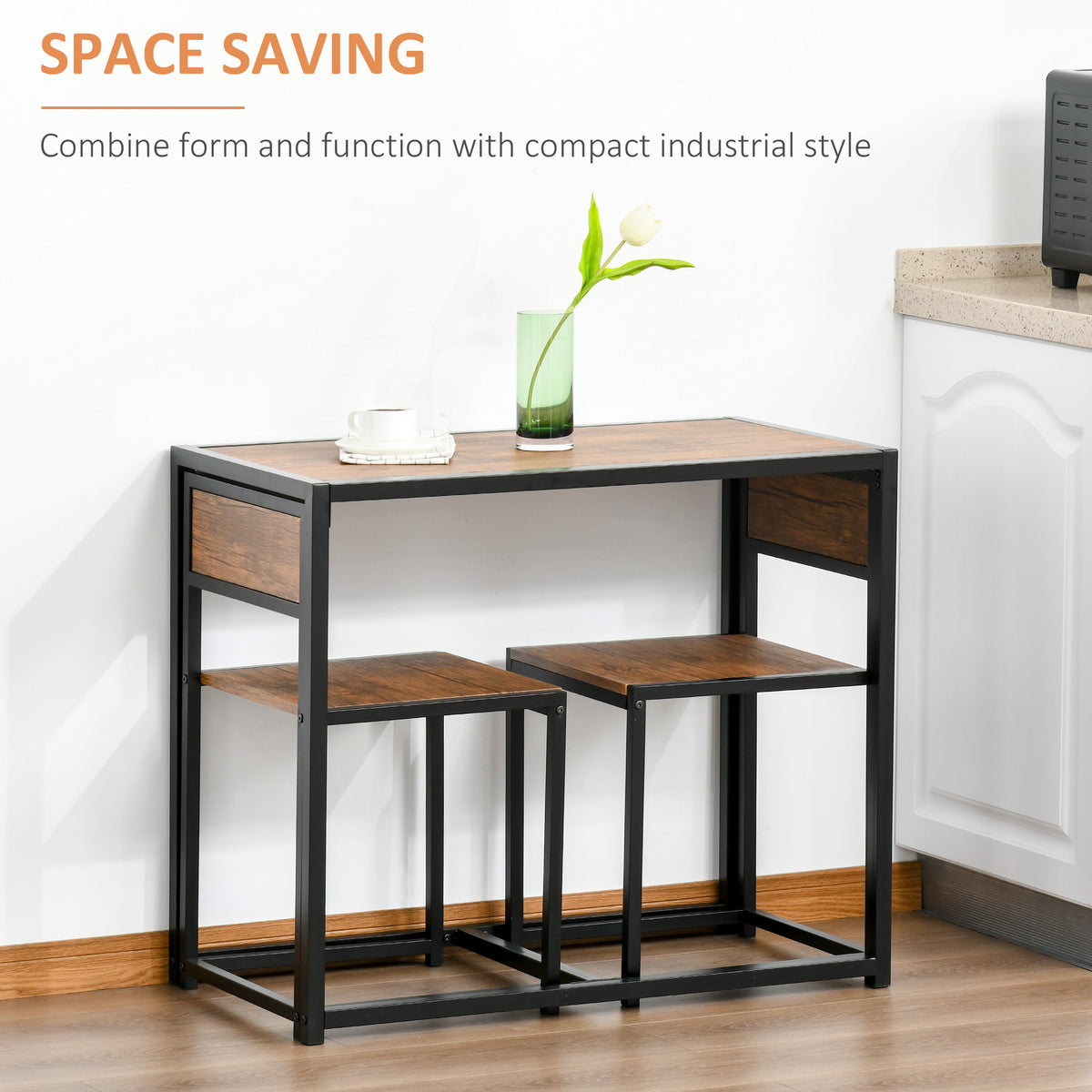 Industrial dining set for 2 persons