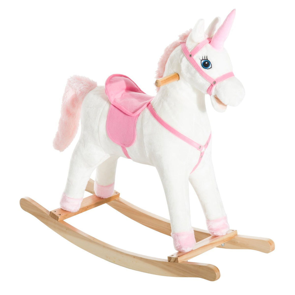 Caballo mecedor de peluche con forma de unicornio