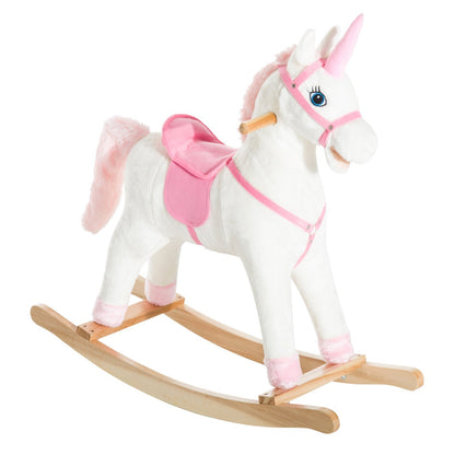 Caballo mecedor de peluche con forma de unicornio