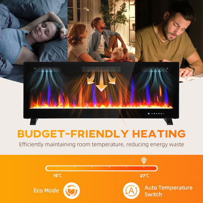 Thin wall mounted and freestanding electric fireplace