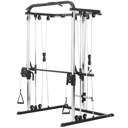 Máquina Smith multifunción con soporte para sentadillas y polea