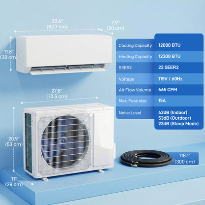 ਮਿਨੀ-ਸਪਲਿਟ ਇਨਵਰਟਰ ਏਅਰ ਕੰਡੀਸ਼ਨਰ 12000 BTU Wi-Fi