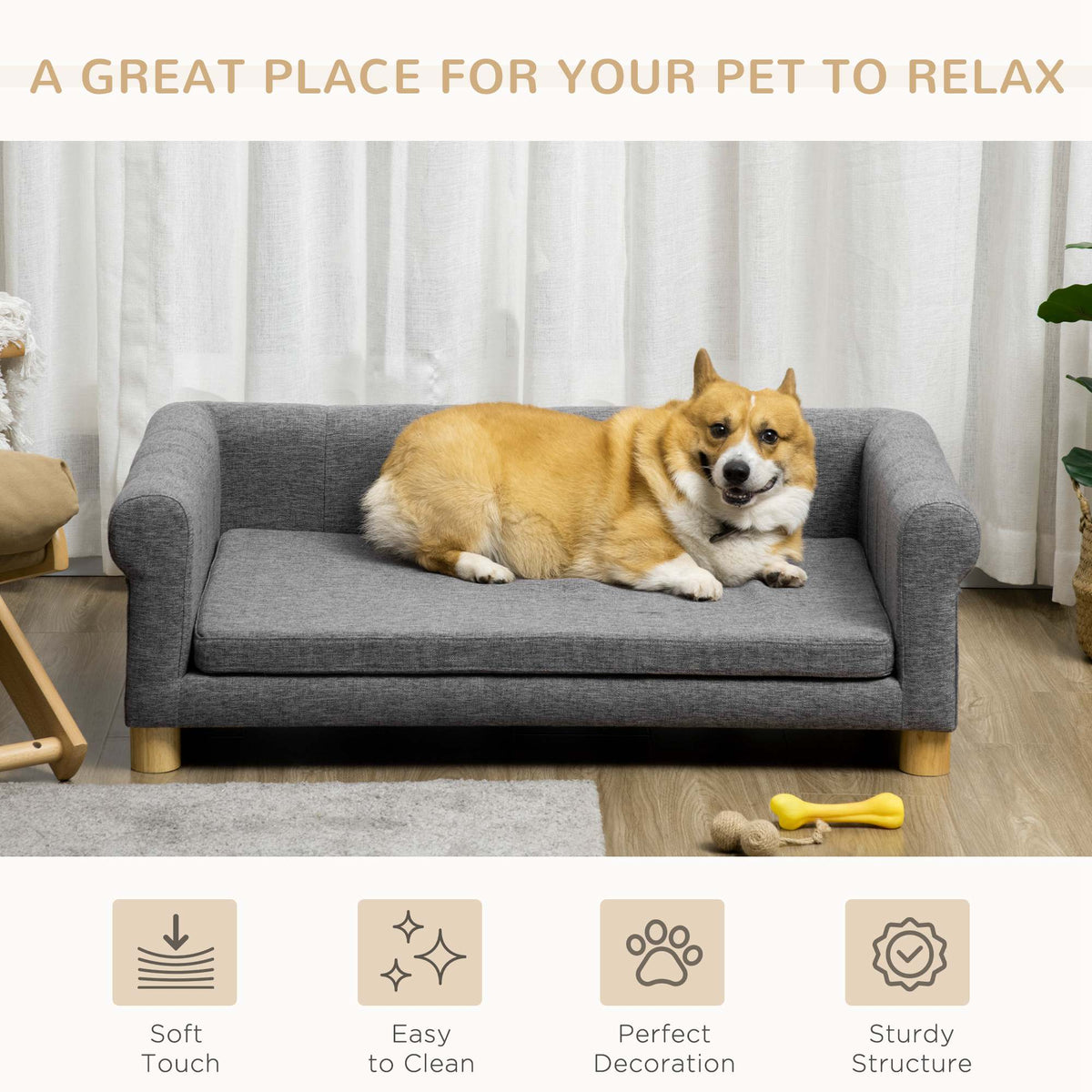 Sofá moderno para mascotas con cojín extraíble