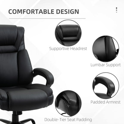 Silla de oficina ergonómica alta de cuero sintético 181 kg