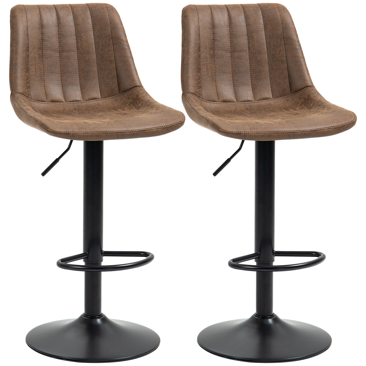 Adjustable Bar Stools Set of 2 — Black