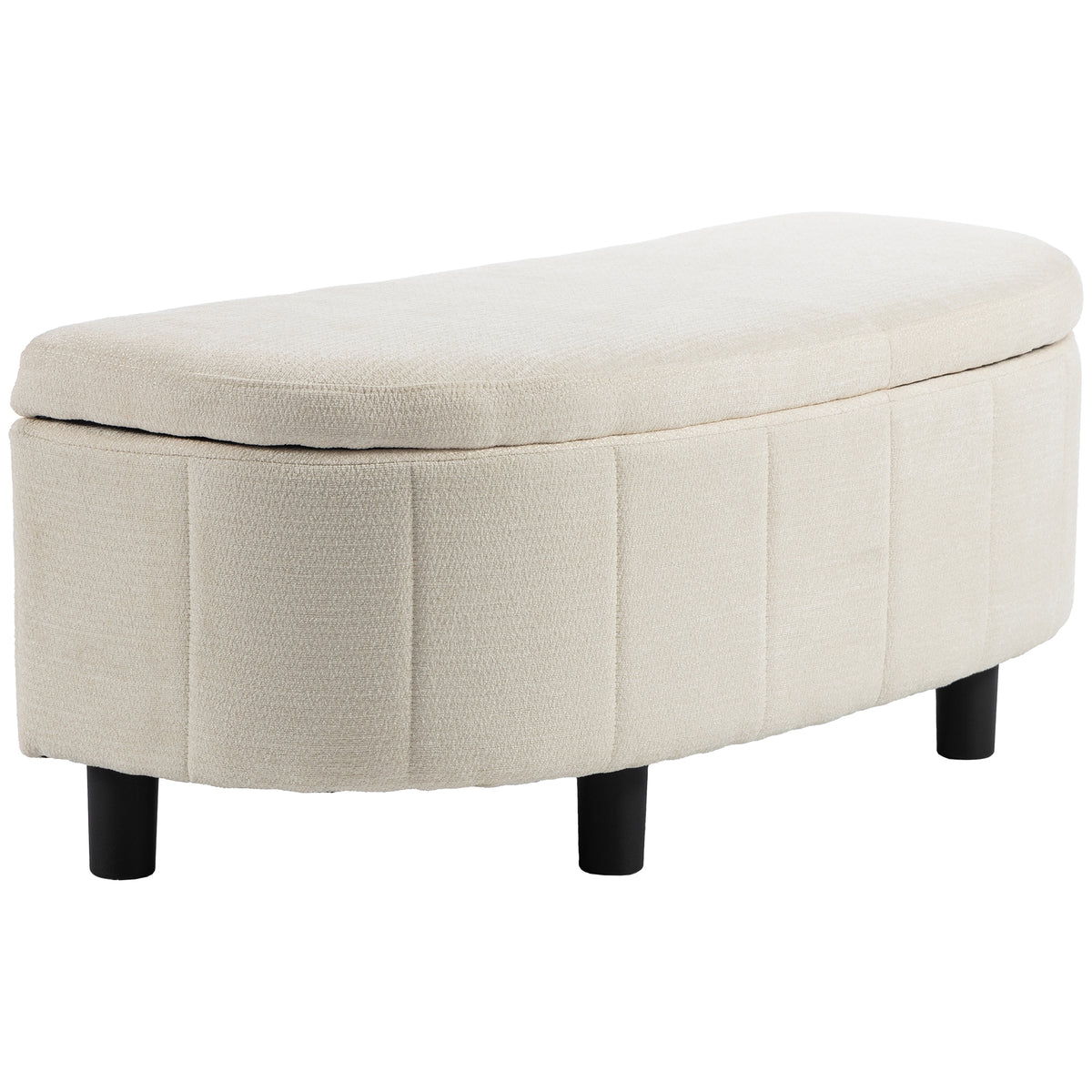 Puf de almacenamiento semicircular de chenilla con pistón hidráulico