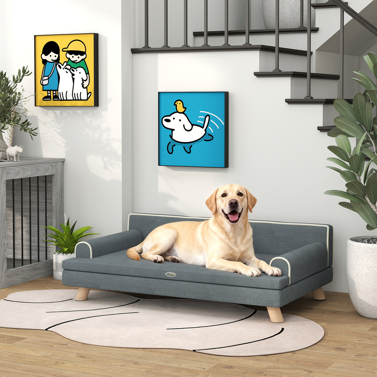 ਧੋਵਨਯੋਗ ਕ cushion ਵਾਲਾ ਉੱਚਾ ਕੁੱਤੇ ਦਾ ਸੋਫਾ