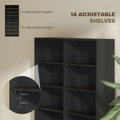 9-Tier Media Shelf 18 Compartments Adjustable
